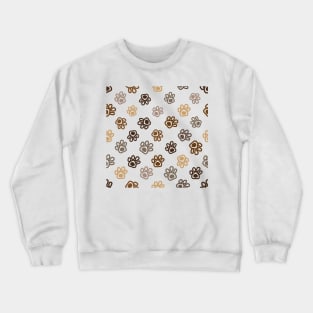 Brown winter paw print pattern Crewneck Sweatshirt